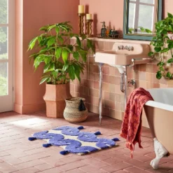 Concentric Wave Blue Bath Rug Blue - Opalhouseâ„¢ Designed With Jungalowâ„¢