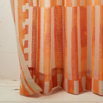 1pc Sheer Ophelia Printed Burnout Window Curtain Panel Orange - Opalhouse™ Designed With Jungalow™ 2 1pc Sheer Ophelia Printed Burnout Window Curtain Panel Orange - Opalhouse™ Designed With Jungalow™ - Image 2